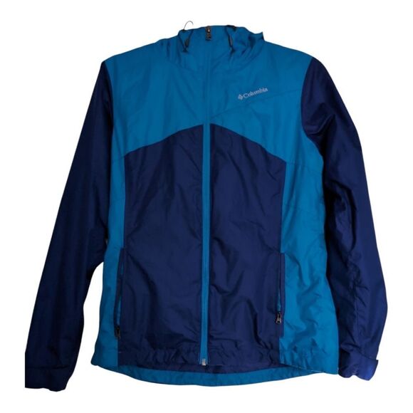 Columbia hooded waterproof windbreaker size s blue navy omnishield - Picture 11 of 12